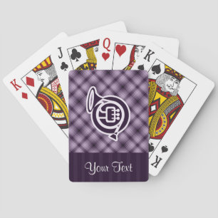 Purple French Horn Playing Cards