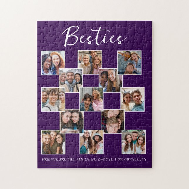 Purple Friendship Photo Collage Custom Puzzle (Vertical)