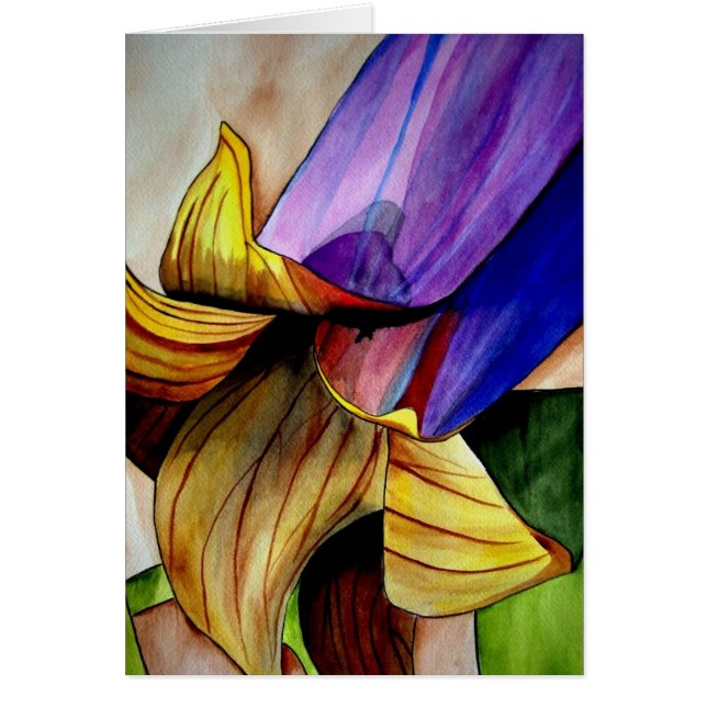 Purple Fritillary flower original art watercolor (Front)