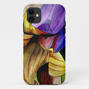 Purple Fritillary flower original art watercolor iPhone 11 Case