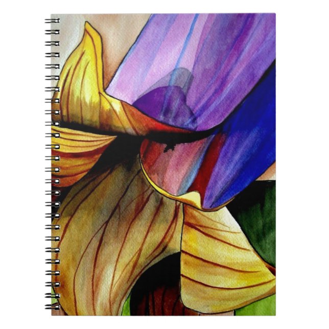 Purple Fritillary flower original art watercolor Notebook (Front)