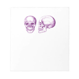 Purple Front Side Human Skull Notepad
