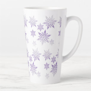 Purple Frost Snowflakes Latte Mug