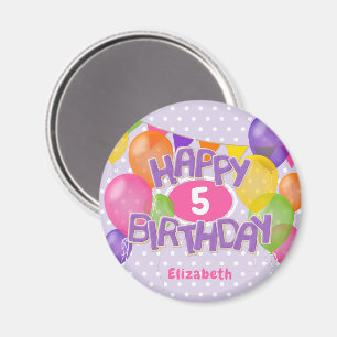 purple frosted cookies w balloons happy birthday magnet
