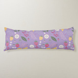 “Purple Fruit Floral Decorative Body Pillow” Cushion