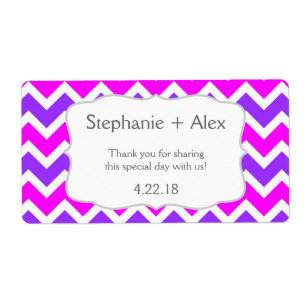 Purple Fuchsia Chevron Water Bottle customise it!