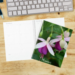 Purple Fuchsia Flowers with White Sepals Floral Planner