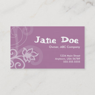 Purple full size business card