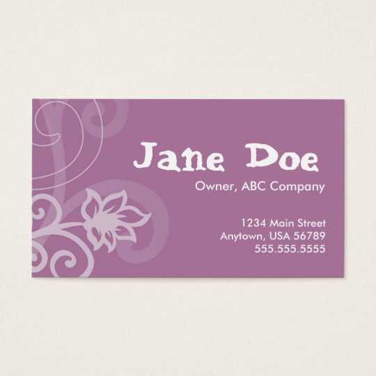 Purple full size business card