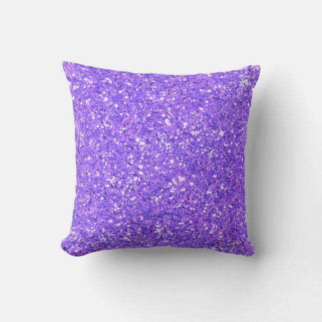 Purple fun sparkling glitter pattern   cushion (Front)