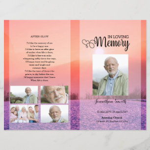 Purple Funeral Program template