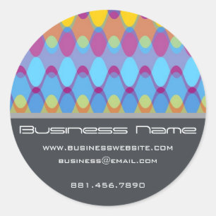 Purple Funky Groovy Zig Zag Waves Chevron Pattern Classic Round Sticker