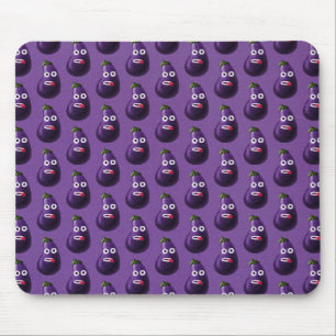 Purple Funny Cartoon Eggplant Pattern Mouse Mat