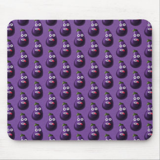 Purple Funny Cartoon Eggplant Pattern Mouse Mat