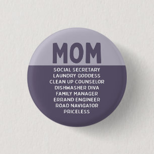 Purple Funny Mum Joke Mum's Life 3 Cm Round Badge