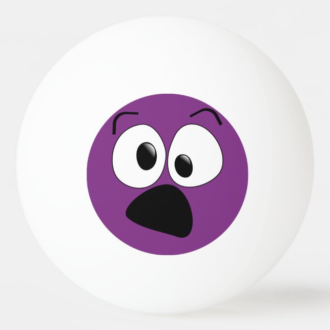 Purple Funny Silly Face Ping Pong Ball (Front)