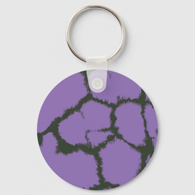 Purple Fur Giraffe Pattern Key Ring (Front)