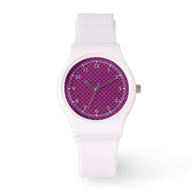 Purple Fushia Carbon Fibre Dial Watch (Front)