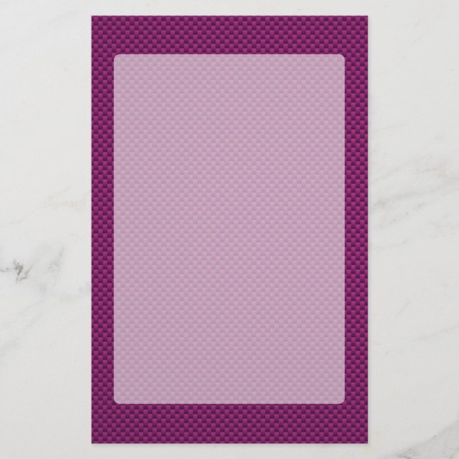 Purple Fushia Carbon Fibre Print Stationery (Front)