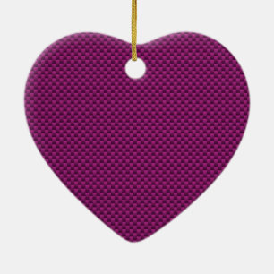 Purple Fushia Carbon Fibre Style Print Ceramic Tree Decoration