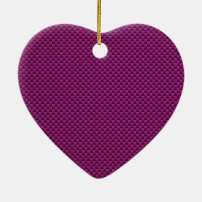 Purple Fushia Carbon Fibre Style Print Ceramic Tree Decoration (Back)