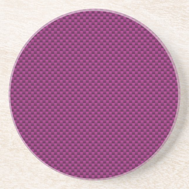 Purple Fushia Carbon Fibre Style Print Coaster (Front)