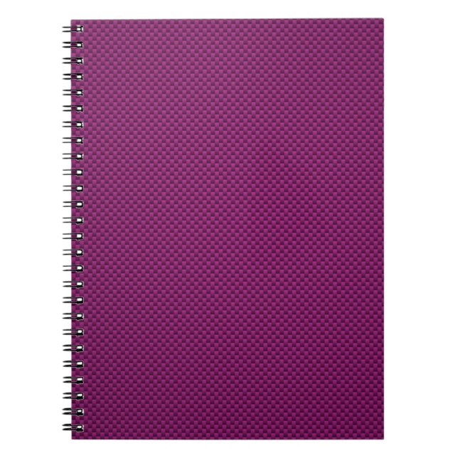 Purple Fushia Carbon Fibre Style Print Notebook (Front)