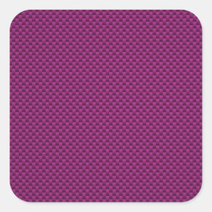 Purple Fushia Carbon Fibre Style Print Square Sticker