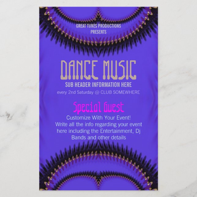 Purple Future Dance Music Club Party Flyer (Front)