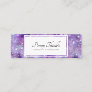 Purple Galaxy and stars Mini Business Card