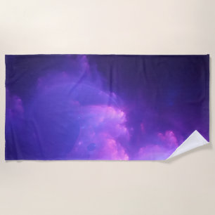 purple galaxy beach towel