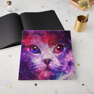 Purple Galaxy Cat Guest Book
