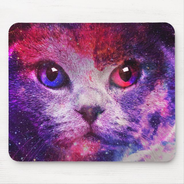 Purple Galaxy Cat  Mouse Mat (Front)