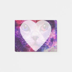 Purple Galaxy Cat Post-it Notes