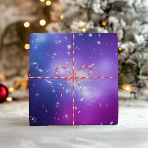 Purple Galaxy Cluster Black Purple Celestial Photo Wrapping Paper Sheet