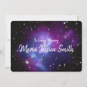 Purple Galaxy Cluster Celebration of Life Invitation