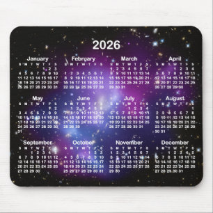 Purple Galaxy Cluster Celestial 2026 Calendar Mouse Mat