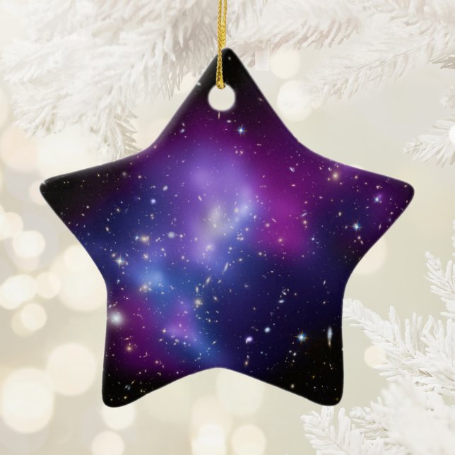 Purple Galaxy Cluster Celestial Space Photo Star Ceramic Tree Decoration (Purple Galaxy Cluster Celestial Space Photo Star Ceramic Ornament)