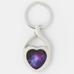 Purple Galaxy Cluster Key Ring
