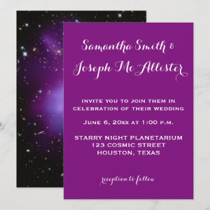Purple Galaxy Cluster Planetarium Wedding Invitation