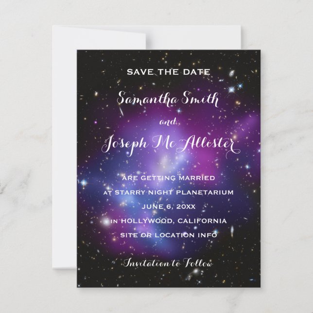 Purple Galaxy Cluster Save the Date (Front)