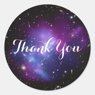 Purple Galaxy Cluster Thank You Classic Round Sticker