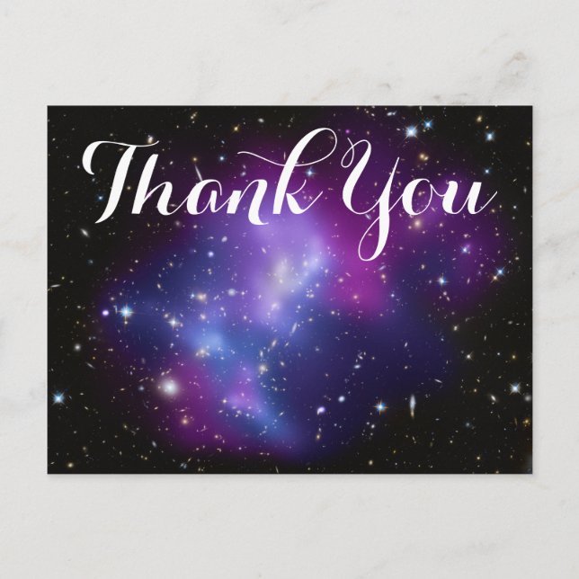 Purple Galaxy Cluster Thank You Postcard (Front)