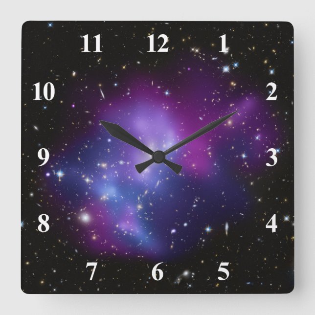 Purple Galaxy Cluster Wall Clock (Front)