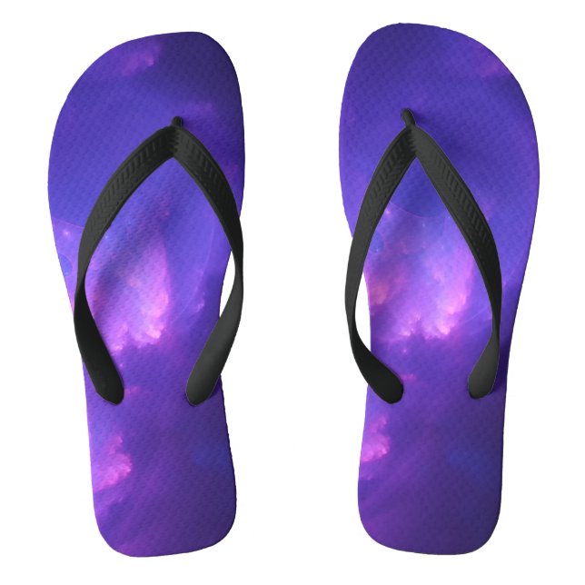 purple galaxy flip flops (Footbed)
