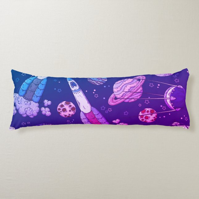 Purple Galaxy In The Night Body Pillow (Front)