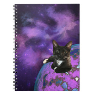 Purple Galaxy Kitty Notebook