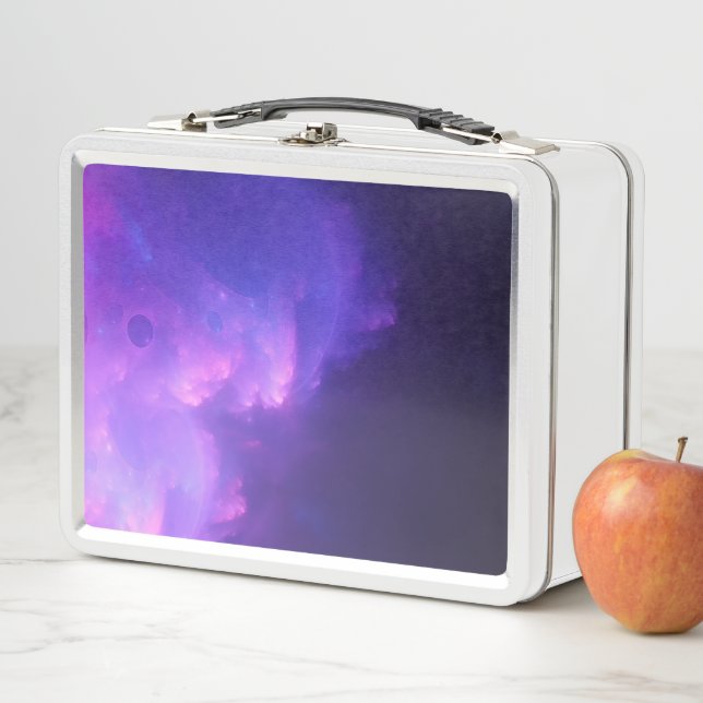 purple galaxy metal lunch box (In Situ)