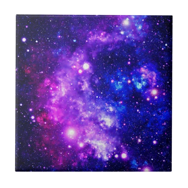 Purple Galaxy Outer Space Stars Tile (Front)