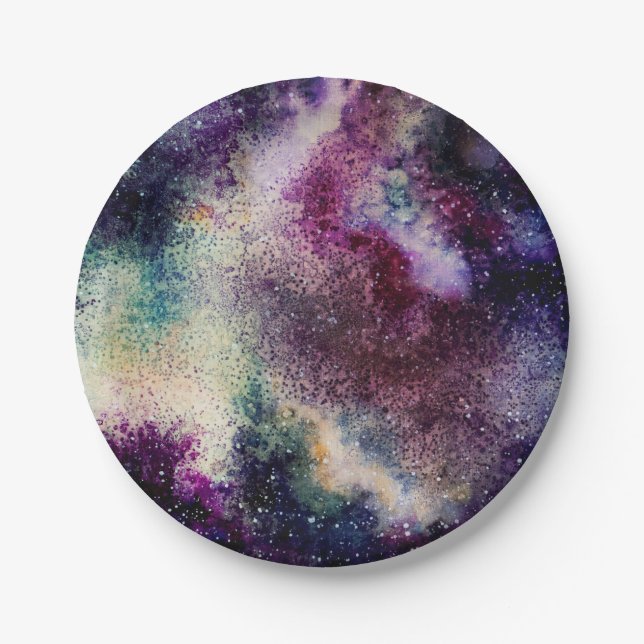 Purple Galaxy Paper Plate (Front)